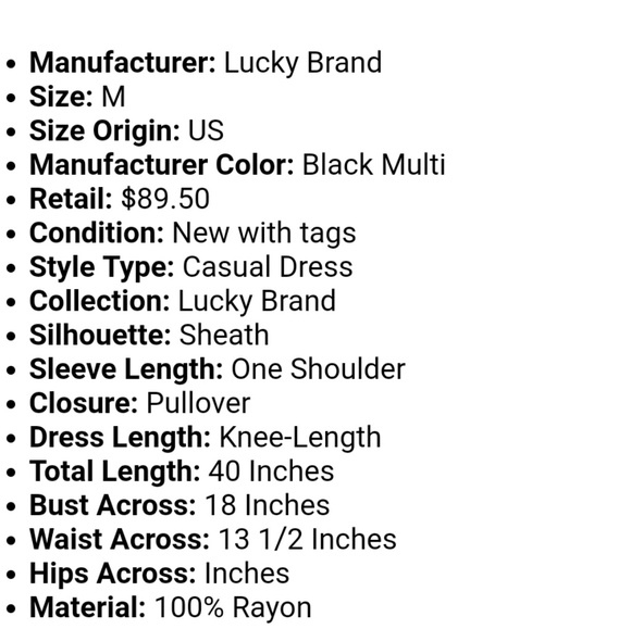 Lucky Brand Dress NWOT - Picture 3 of 5